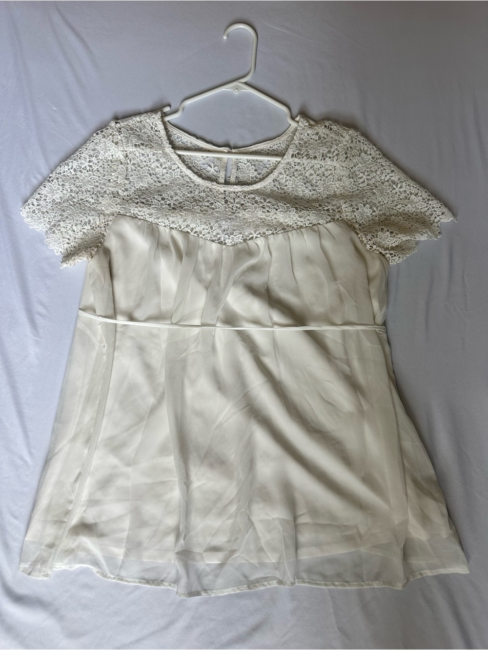 Motherhood Ivory Lace Short Sleeve Maternity Blouse